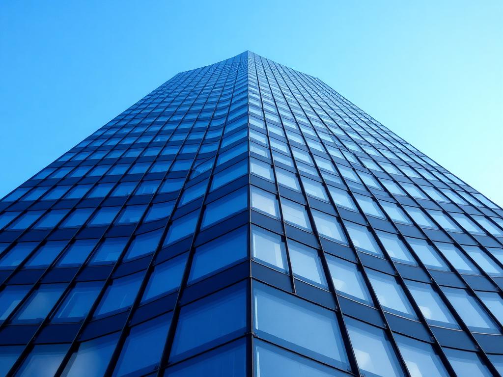 Modern commercial office tower glass facade